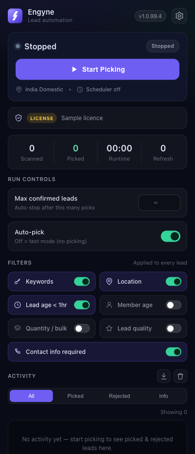 Current Chrome extension side panel
